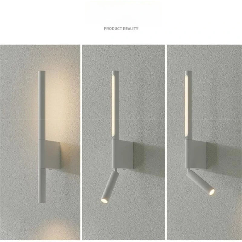 Bedroom Wall Lamp Minimalist Modern Reading Light Homestay Hotel Study Rotating Wall Lamp Adjustable Reading Light With Switch