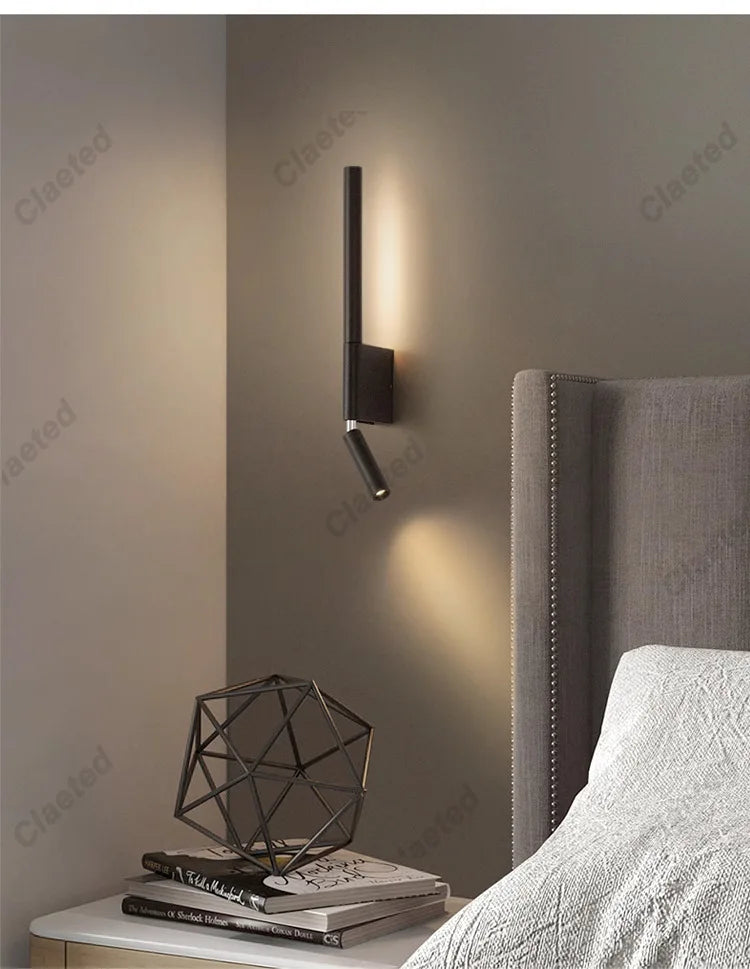 Bedroom Wall Lamp Minimalist Modern Reading Light Homestay Hotel Study Rotating Wall Lamp Adjustable Reading Light With Switch
