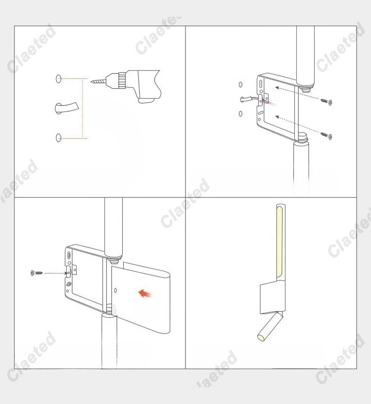 Bedroom Wall Lamp Minimalist Modern Reading Light Homestay Hotel Study Rotating Wall Lamp Adjustable Reading Light With Switch